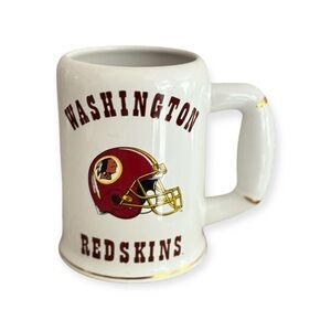 Washington Redskins Vintage Rare White Logo Mug With Team Song & Football Handle